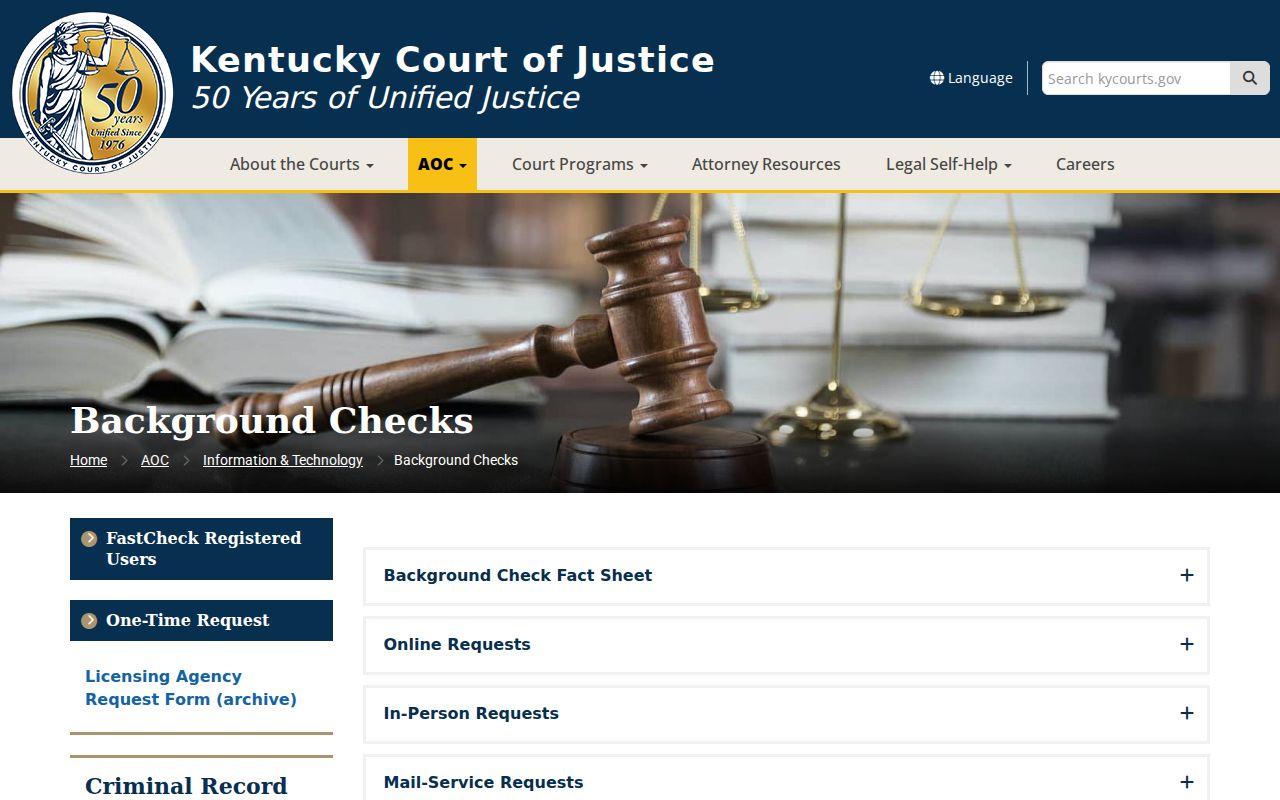 Hopkins County criminal history AOC background check options