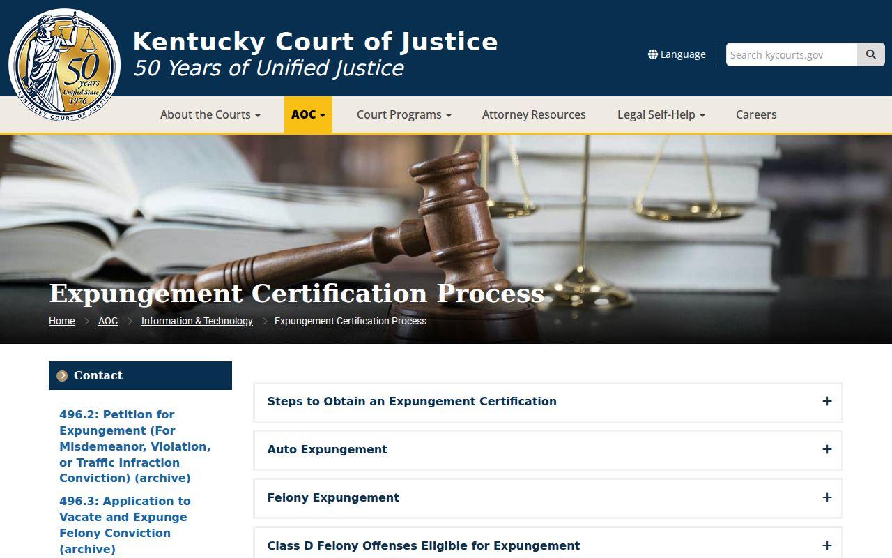 Hopkins County criminal history Kentucky expungement process